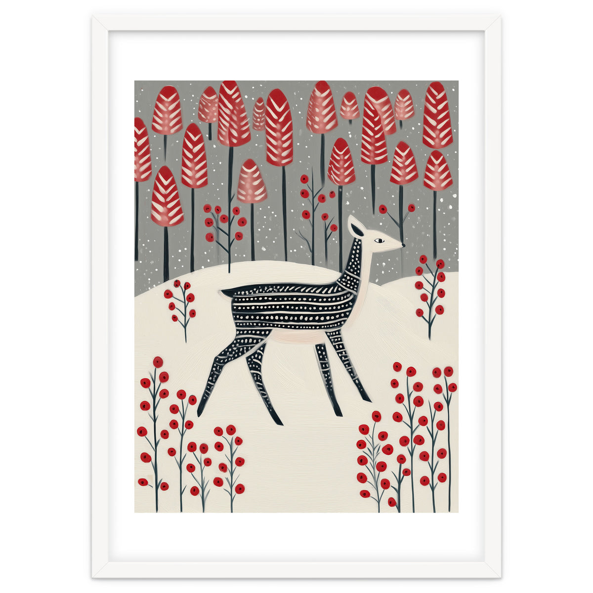 Fawn in a Winter Landscape