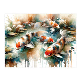 Colorful Koi Fish In Pond (Print Only) thumbnail