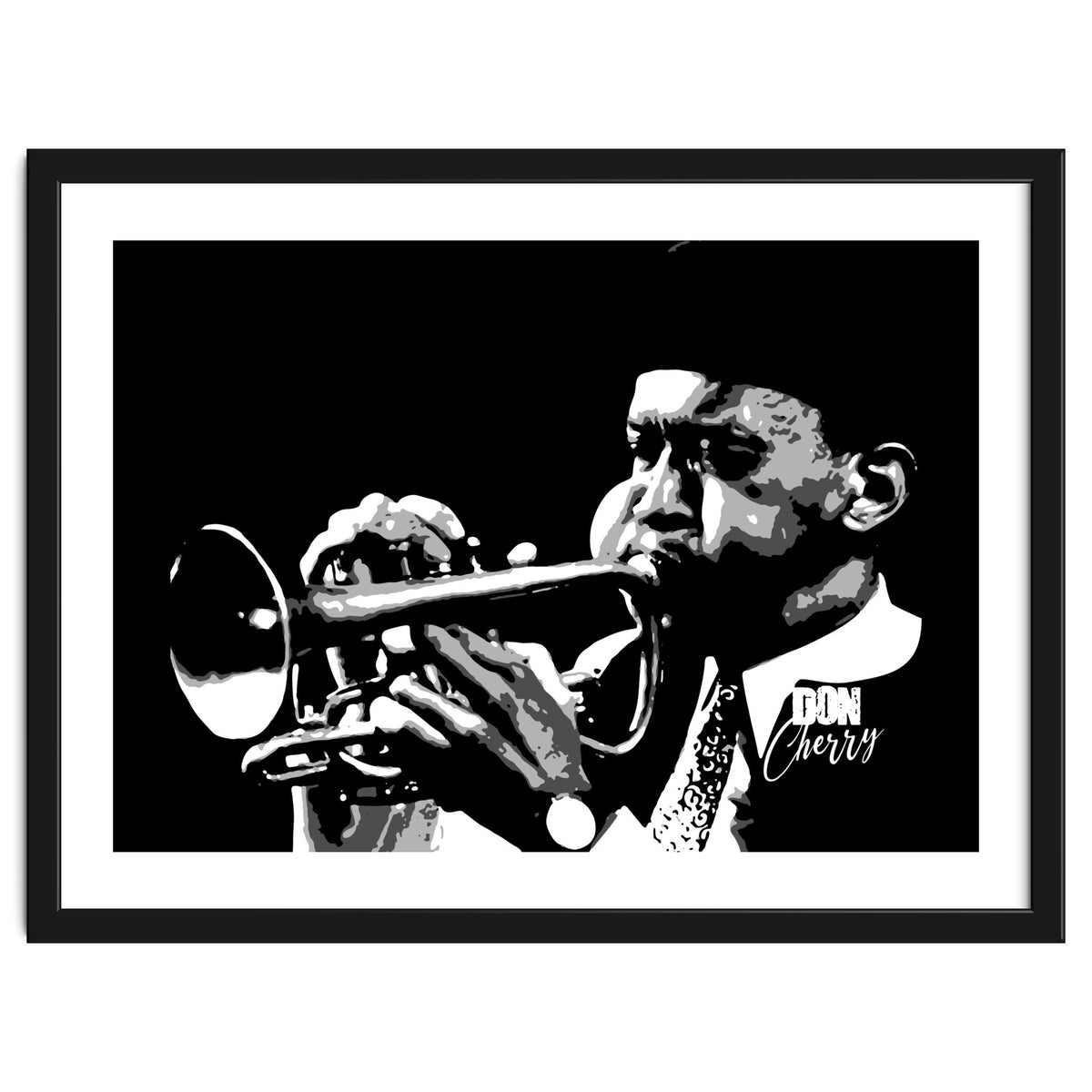 Don Cherry American Jazz Trumpeter in Grayscale