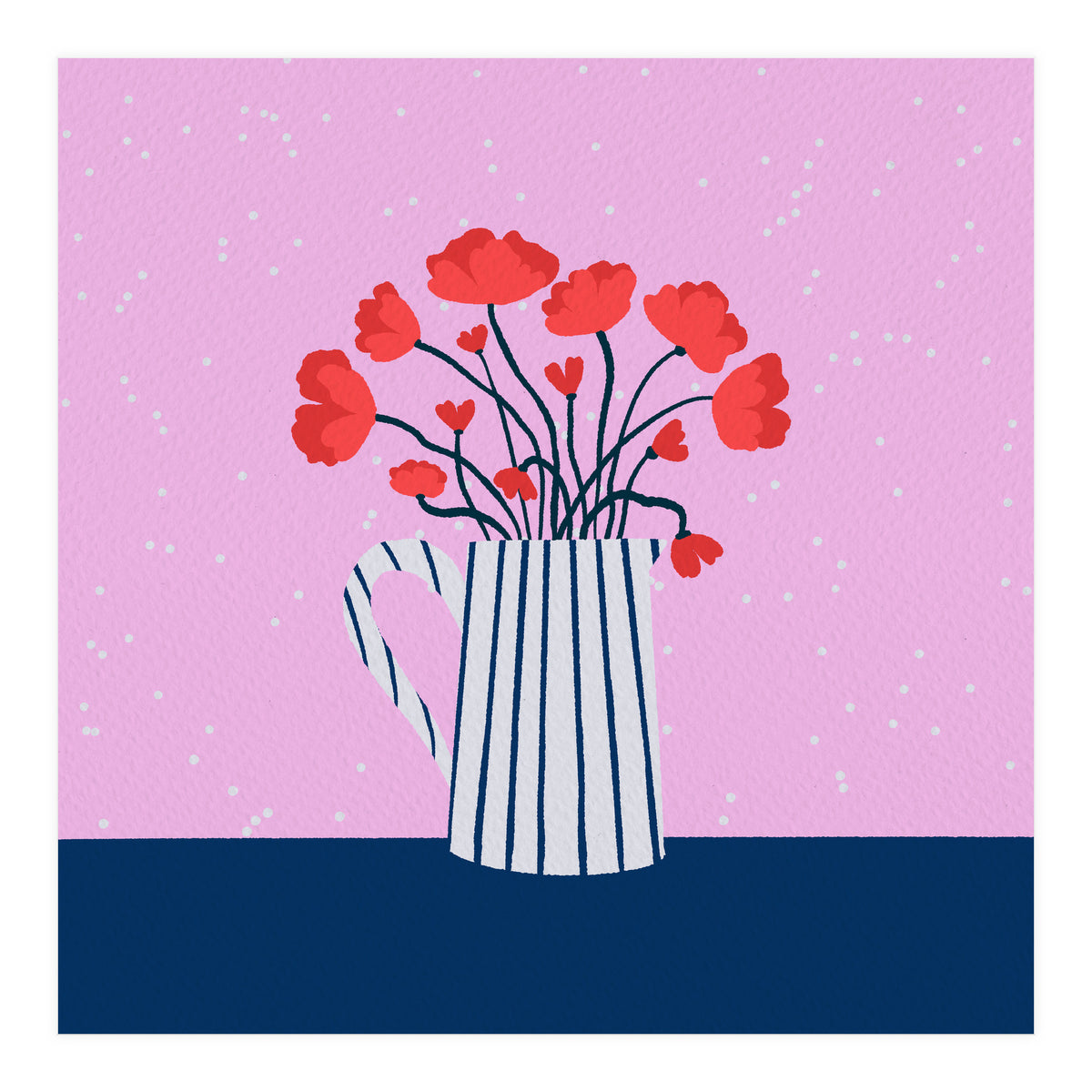 Poppies – pink and blue (Print Only)