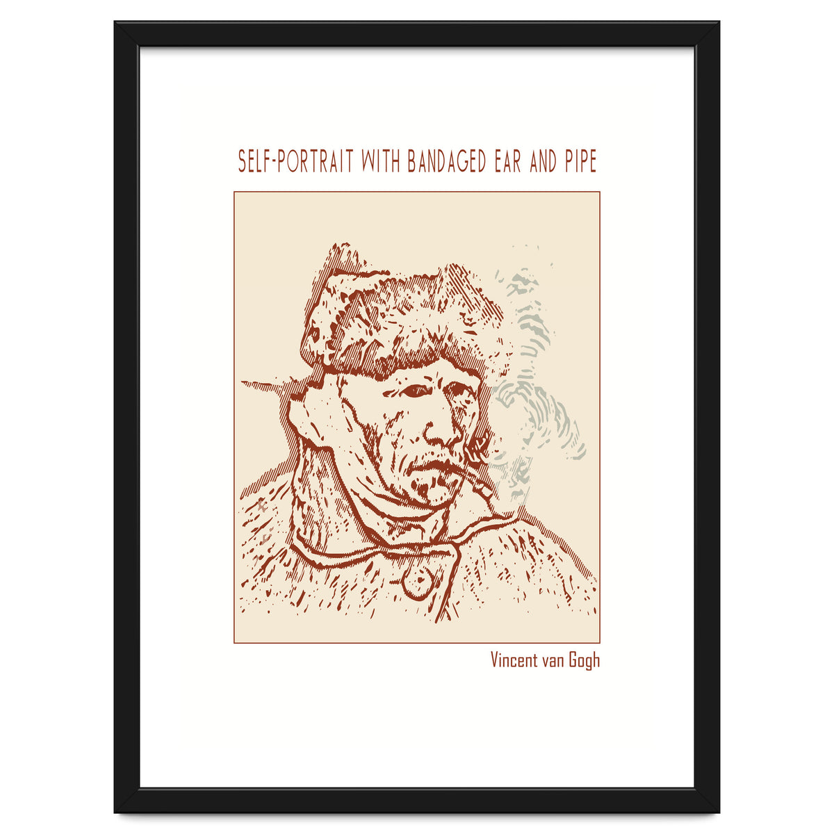 Self Portrait With Bandaged Ear And Pipe – Vincent Van Gogh