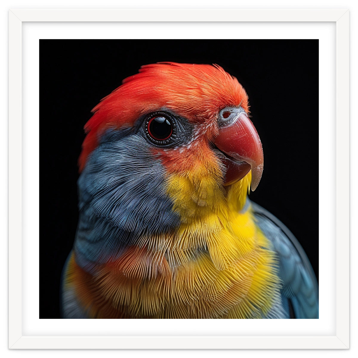 Close Up Colorful Parrot Portrait Vivid Plumage