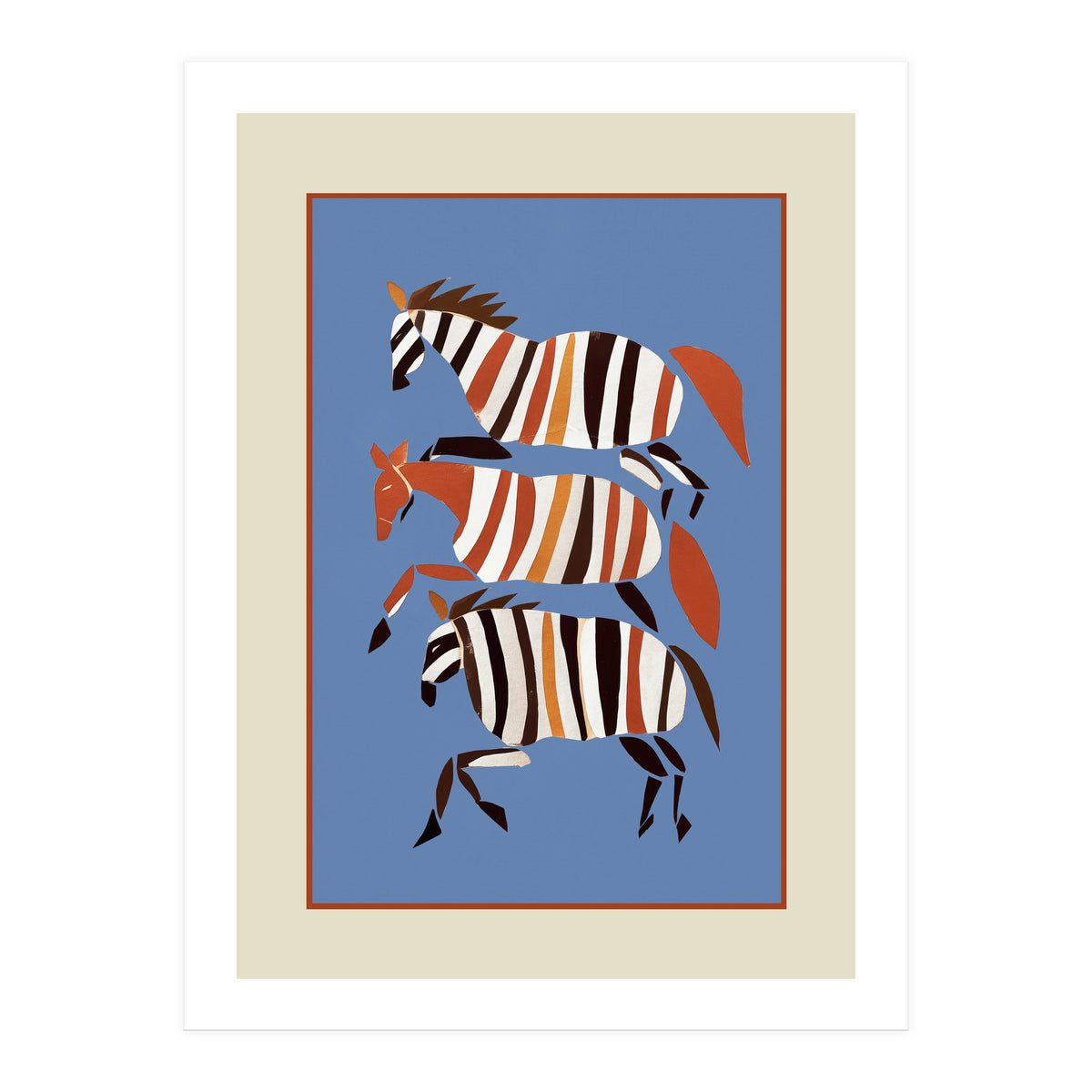 Striped Running Horses (Print Only)