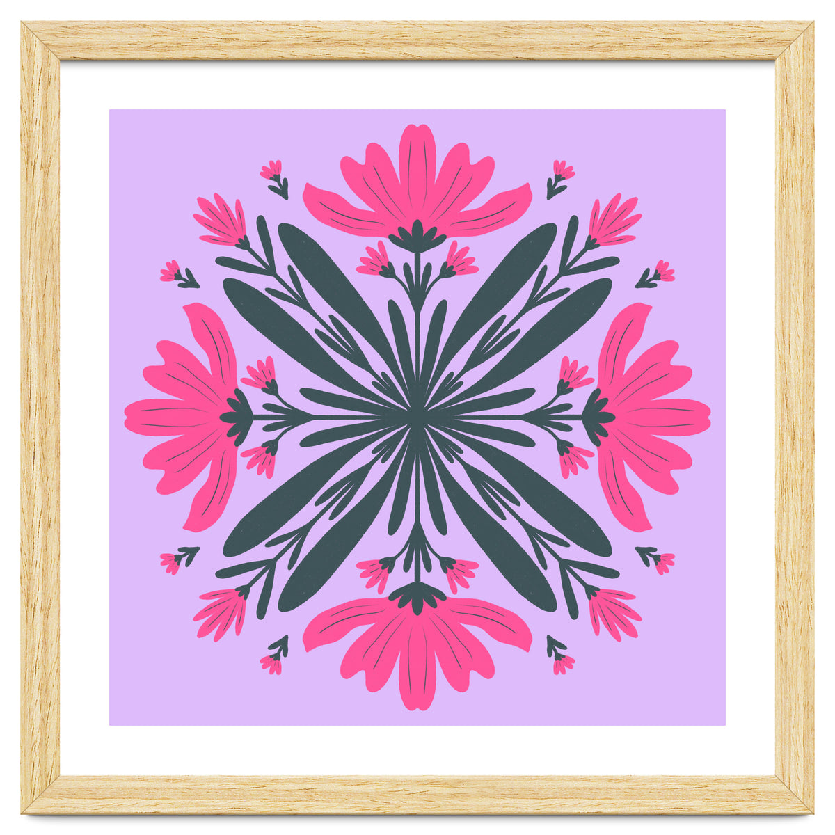 Magenta mandala flowers