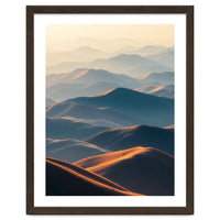 Misty Desert Mountain Range Art
