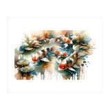 Colorful Koi Fish In Pond (Print Only) thumbnail
