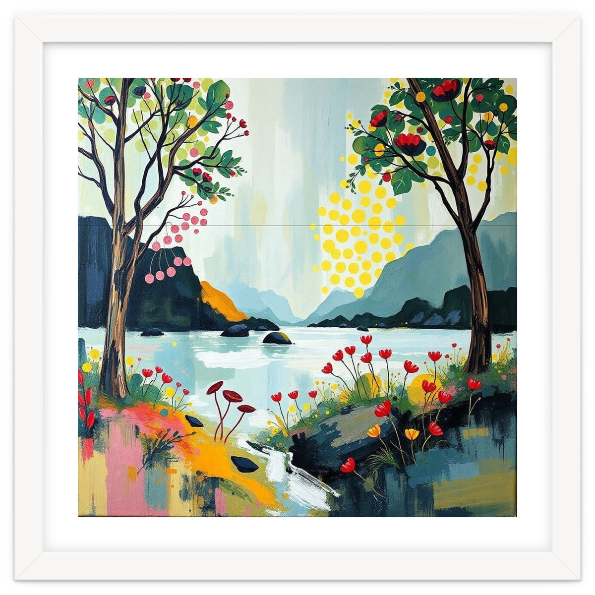 Serene Mountain Lake Landscape