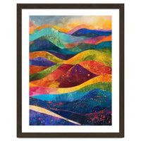 Vibrant Abstract Patchwork Landscape Art