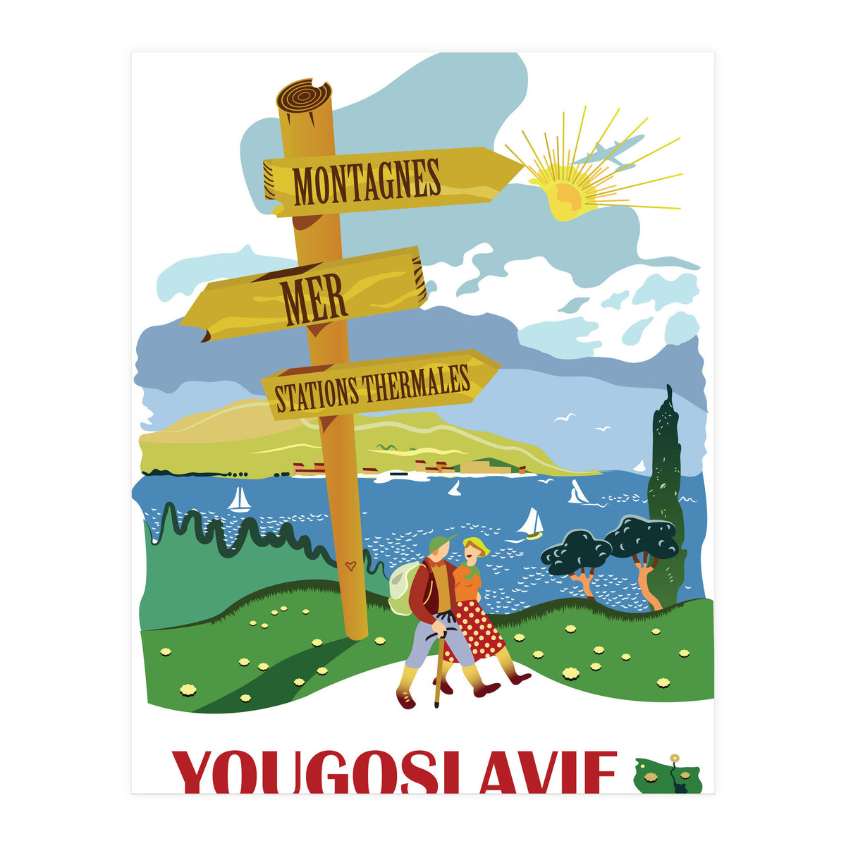 Hiking on Adriatic Coast, Yugoslavia (Print Only)