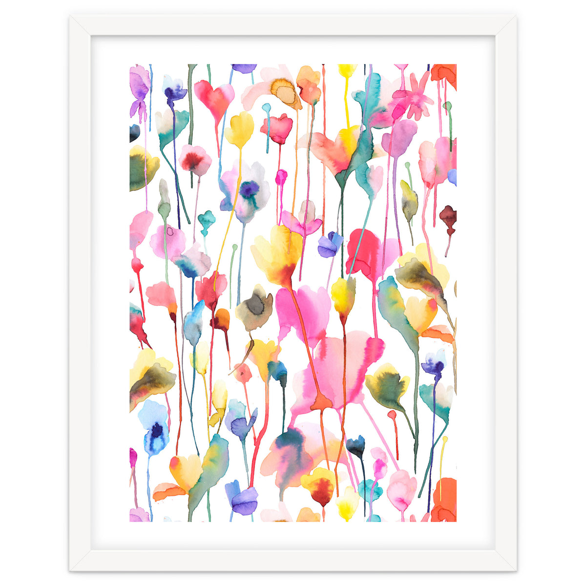 Watercolour Colourful Wild Flowers