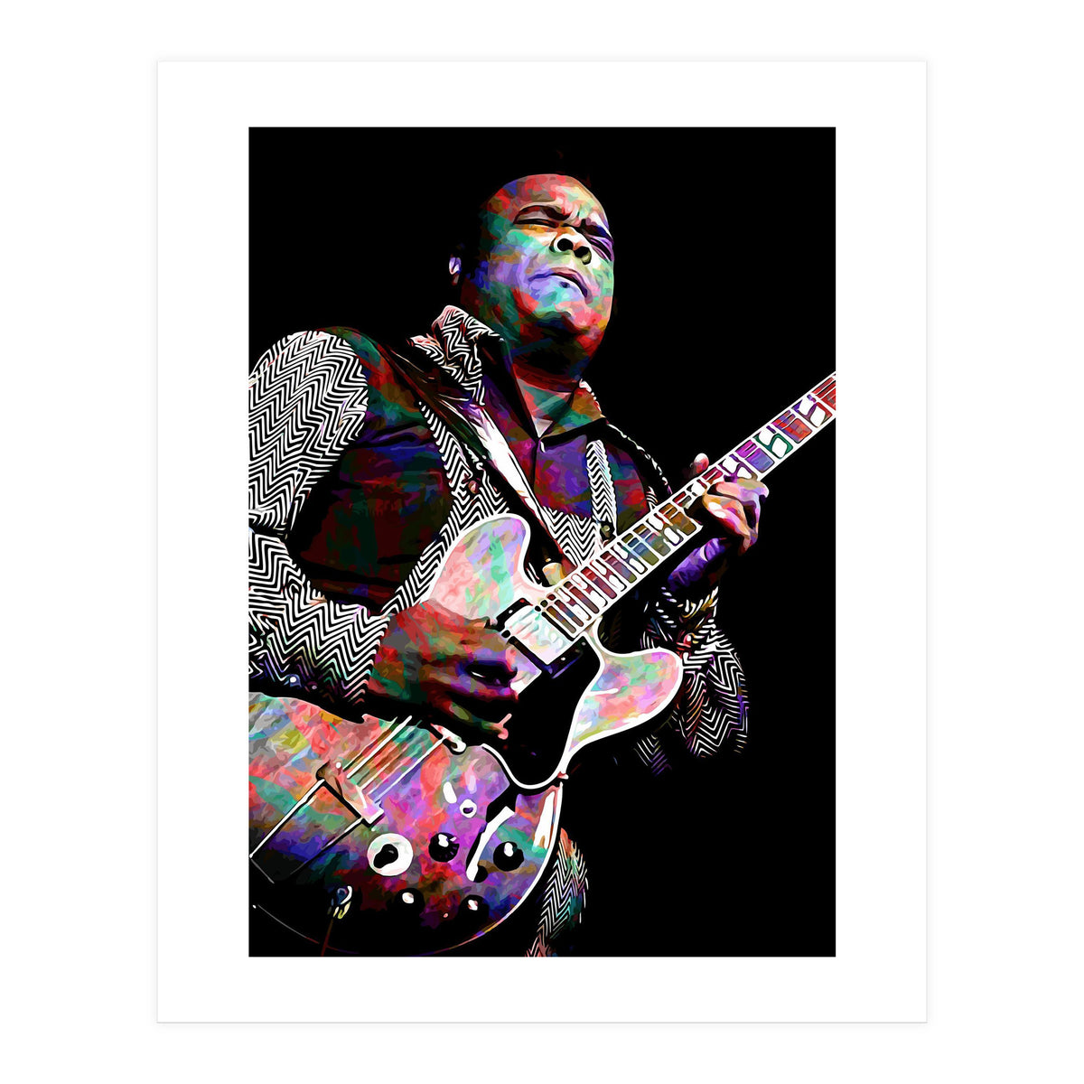 Freddie King American Blues Guitarist Colorful (Print Only)