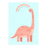 Rainbow Dinosaur Nursery Art, Cute diplodocus Watercolor, Pink Dino Illustration (Print Only) thumbnail