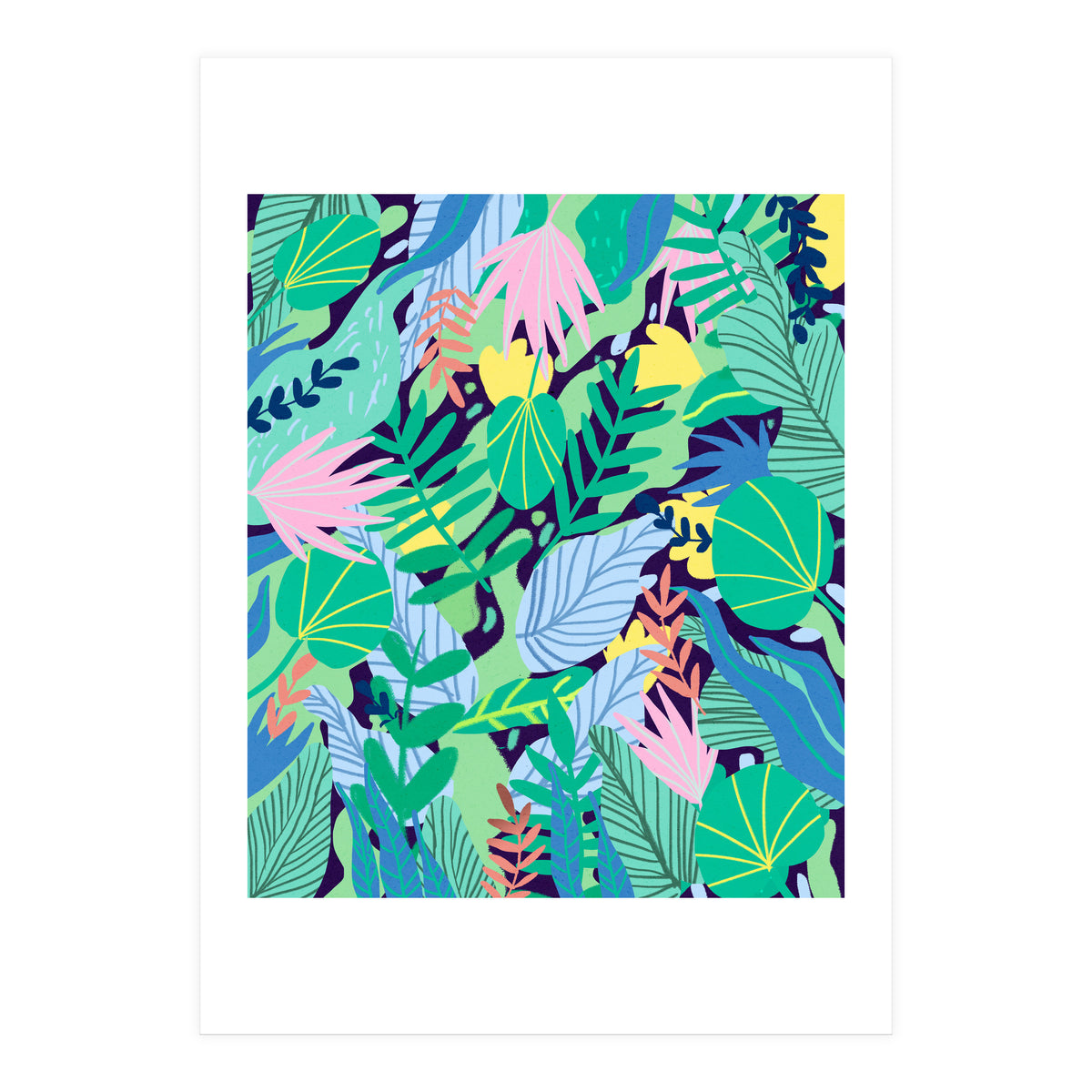 Wild Garden | Eclectic Contemporary Boho Jungle | Forest Meadow Botanical Nature Plants (Print Only)