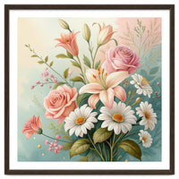 Elegant Pastel Floral Bouquet Illustration