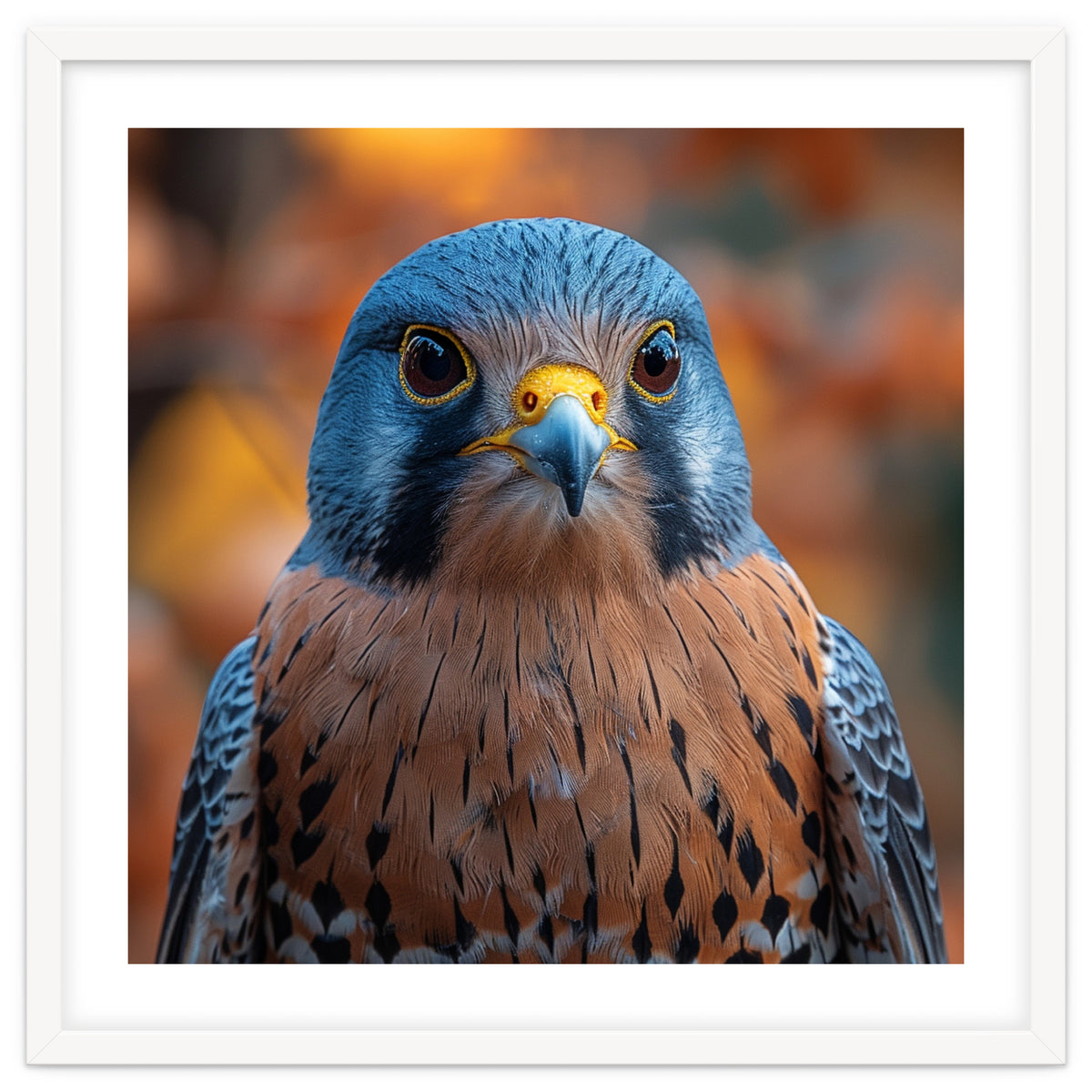 Close Up Of A Kestrel Bird Of Prey Portrait