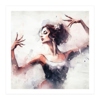 Elegant Ballet Dancer Portrait In Motion (Print Only)
