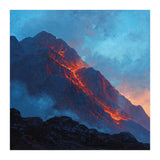 Dramatic Mountain Summit with Fiery Sunset Alpenglow (Print Only) thumbnail