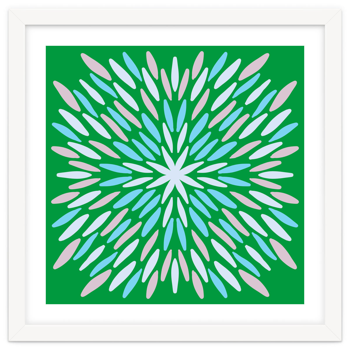 Petal Burst - green, blue, beige
