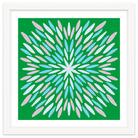 Petal Burst - green, blue, beige