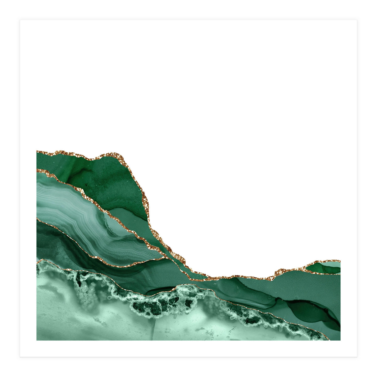 Emerald & Gold Agate Texture 07 (Print Only)