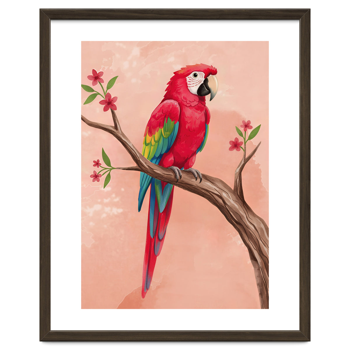 Red Macaw Parrot Bird Forest