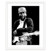 Willie King American Blues Musician in Grayscale