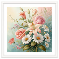 Elegant Pastel Floral Bouquet Illustration