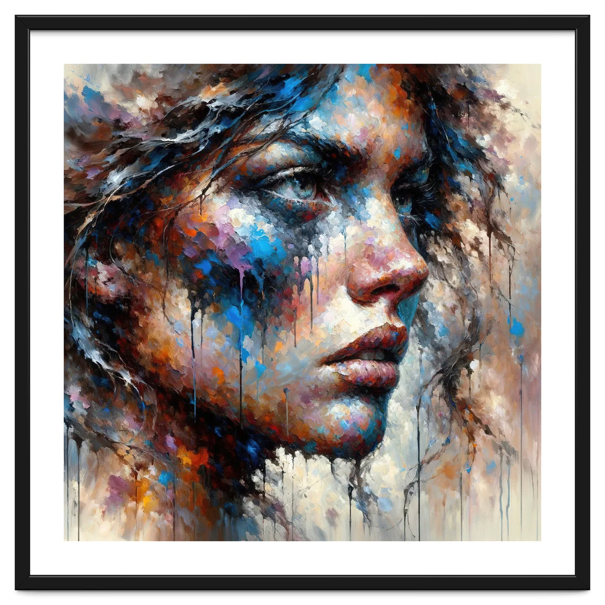 Intense Abstract Side Portrait