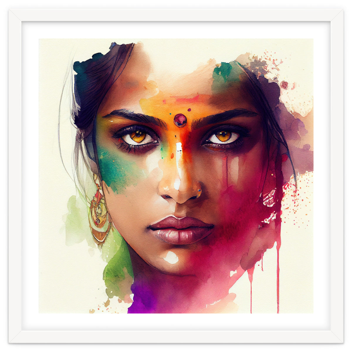 Watercolor Hindu Woman #2