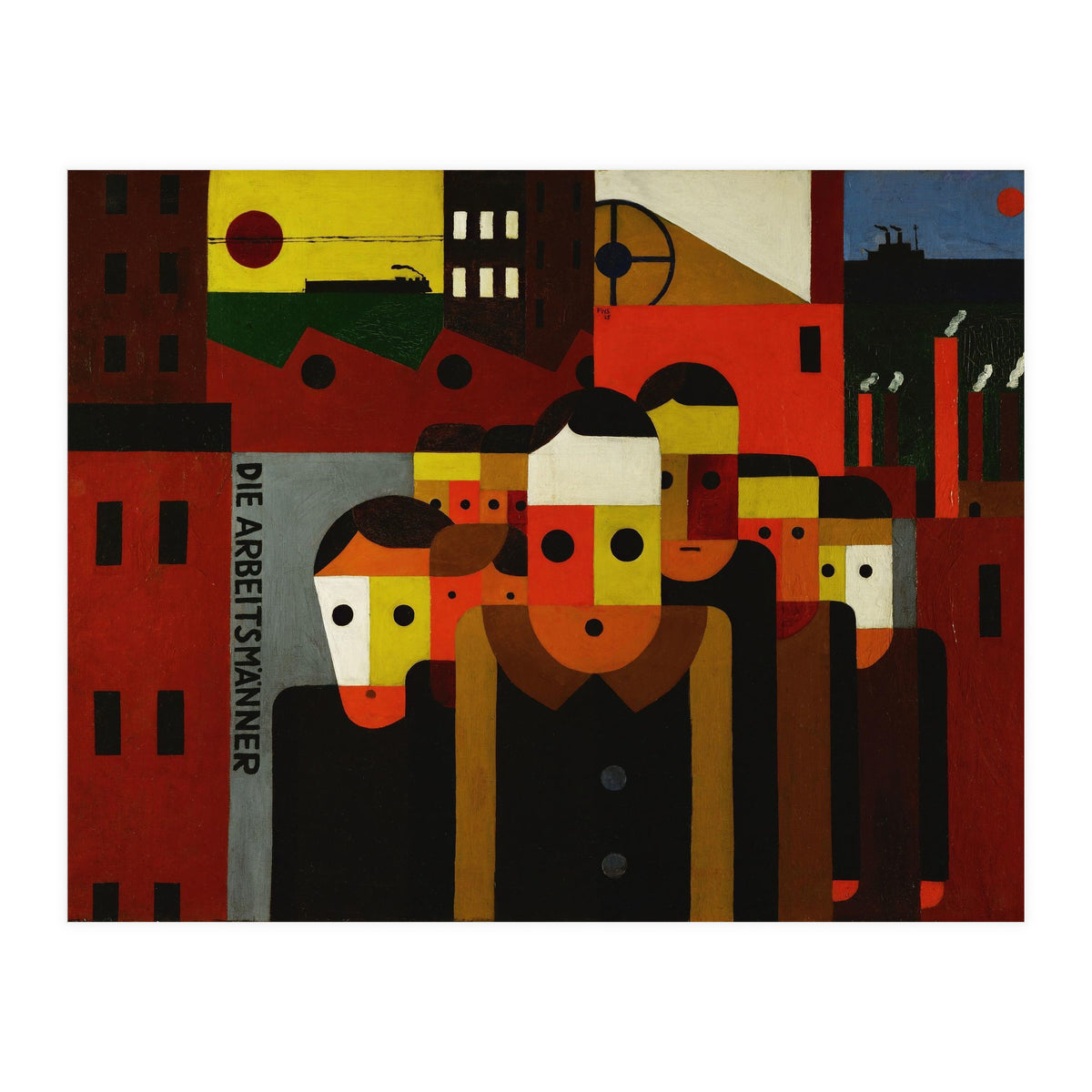 Die Arbeitsmaenner - The Workmen. Oil on canvas. (Print Only)