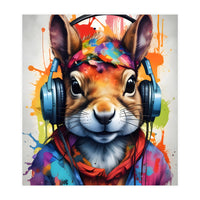 Squirrel In Headphones (Print Only)