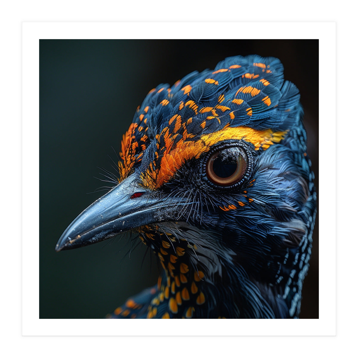 Close Up Of A Colorful Bird Head And Eye (Print Only)