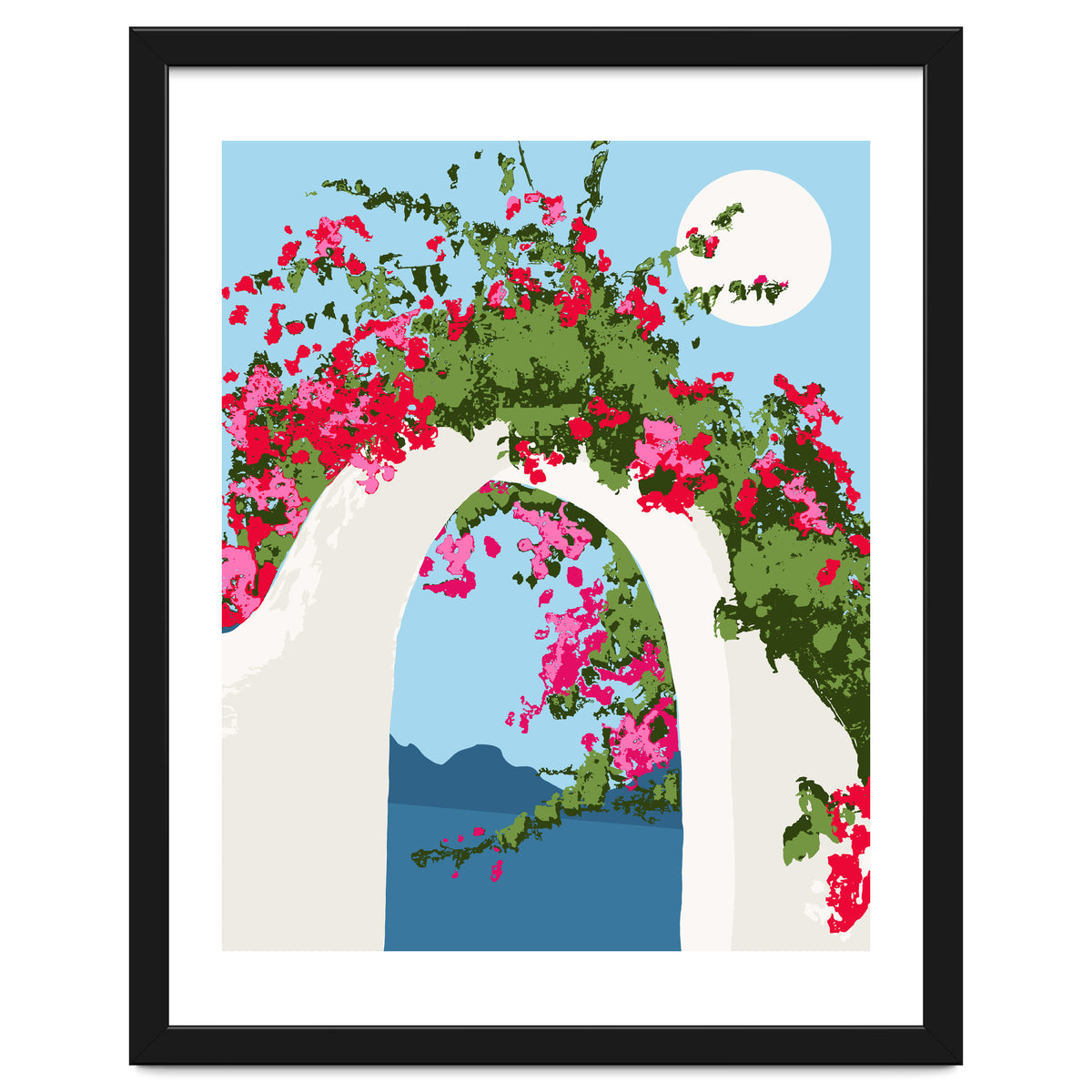 Bougainvillea Arch, Greece Santorini Architecture Travel, Summer Botanical Nature Bohemian, Eclectic Boho