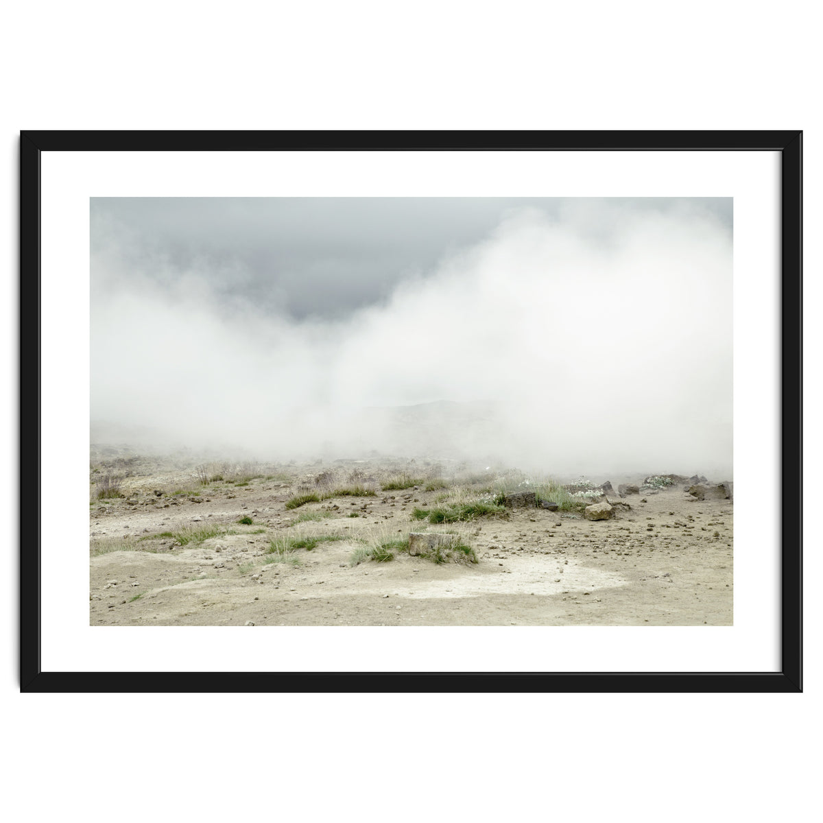 Landscape covered by hot spring steam - Iceland