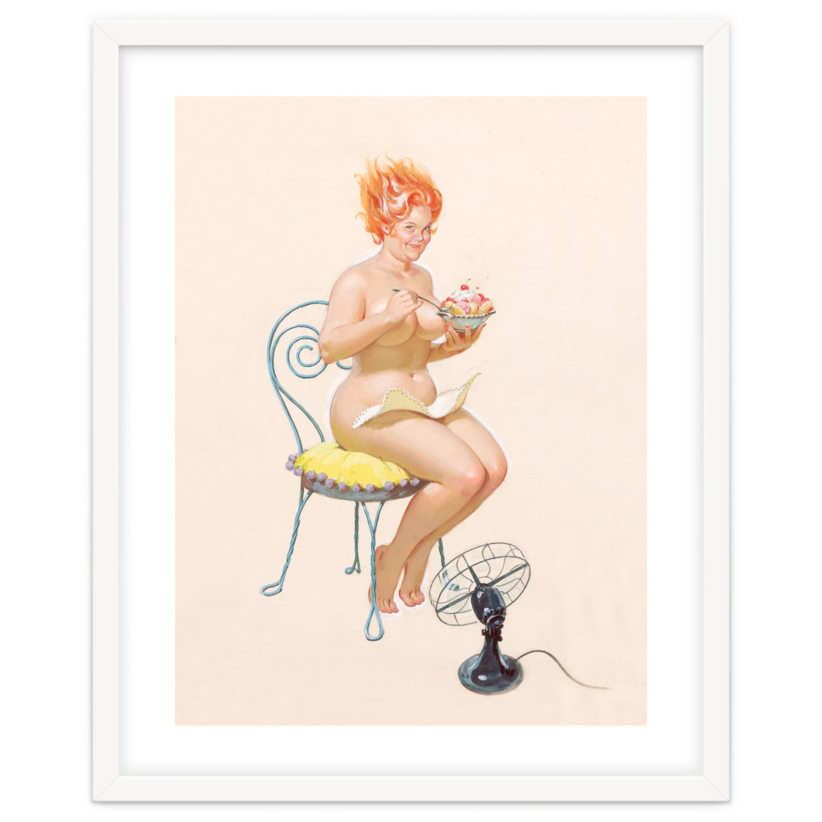 Beautiful Chubby Girl Enjoys In Ice Cream