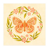 Retro Floral Butterfly (Print Only)