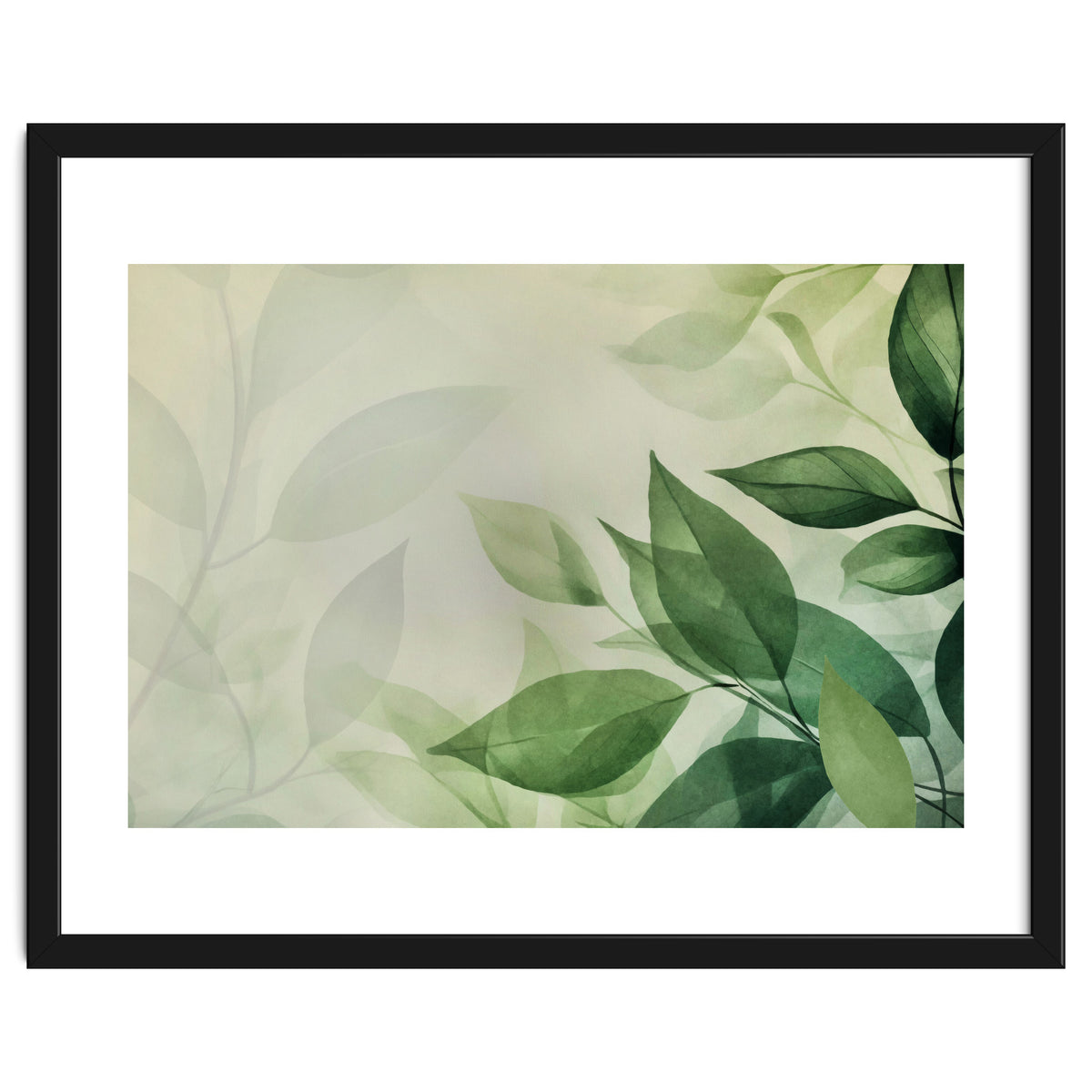 Botanical Serenity Green Leaves