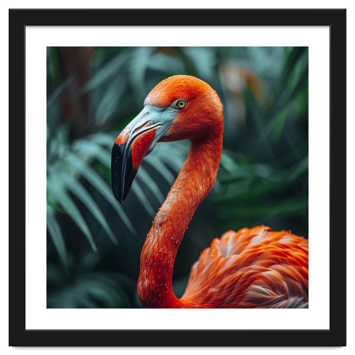 Close Up Of A Vibrant Orange Flamingo Bird