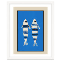 Minimal Fish On Blue