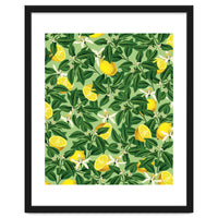 Lemonade Garden, Green Fresh Lemon Botanical Illustration, Vibrant Summer Tropical Fruit Nature