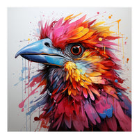 Vibrant Abstract Bird Portrait Watercolor Splash (Print Only)