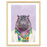 Hippopotamus in Gangster Havana Shirt thumbnail