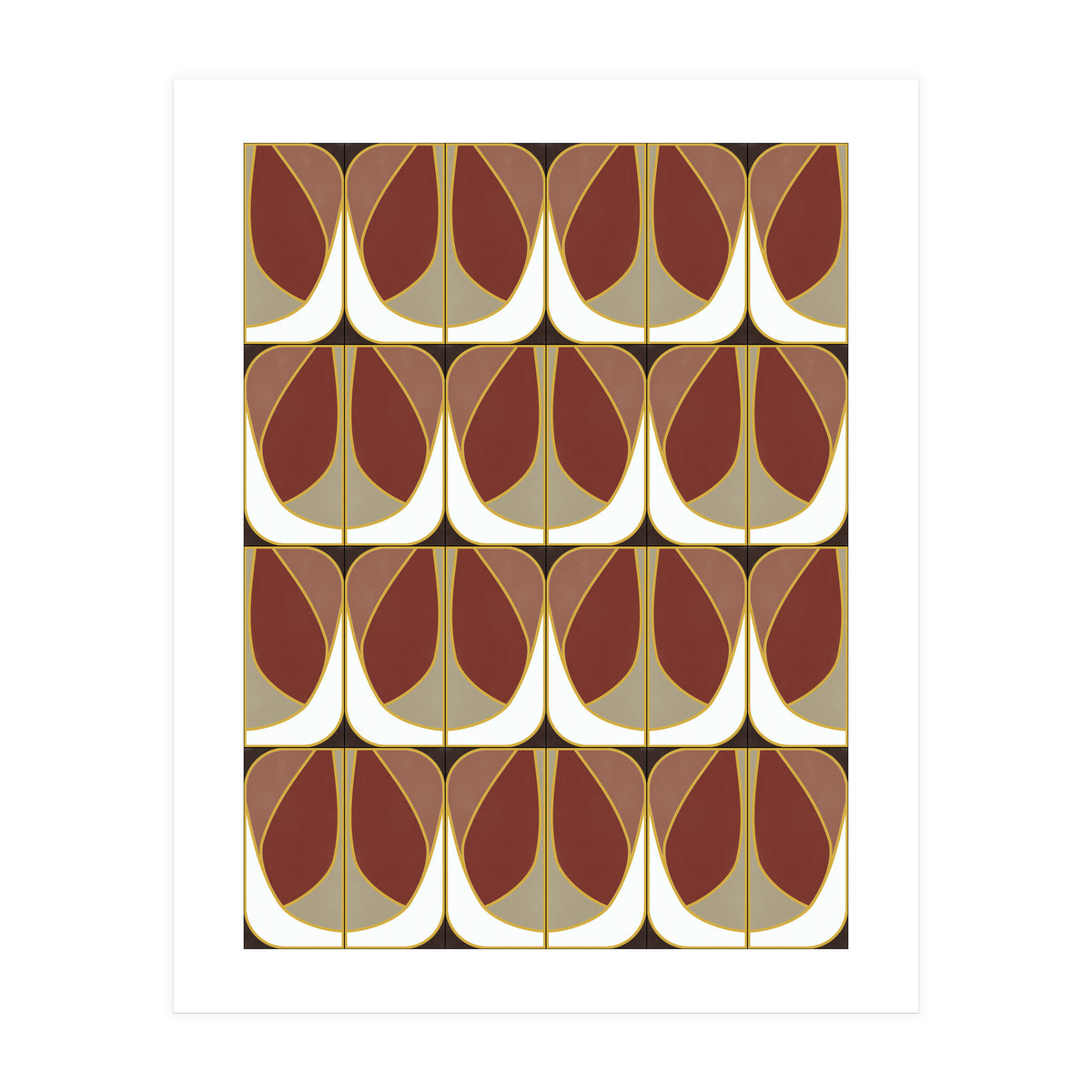 Umber Deco Tiles (Print Only)