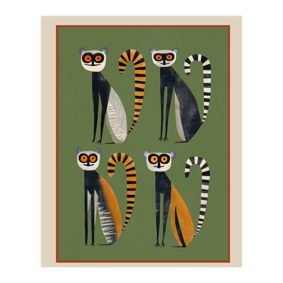 Striped Lemurs (Print Only)