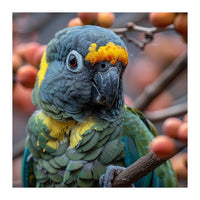 Yellow Headed Amazon Parrot Close Up Portrait (Print Only)