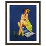 Sexy Pinup Posing With Green Towel thumbnail