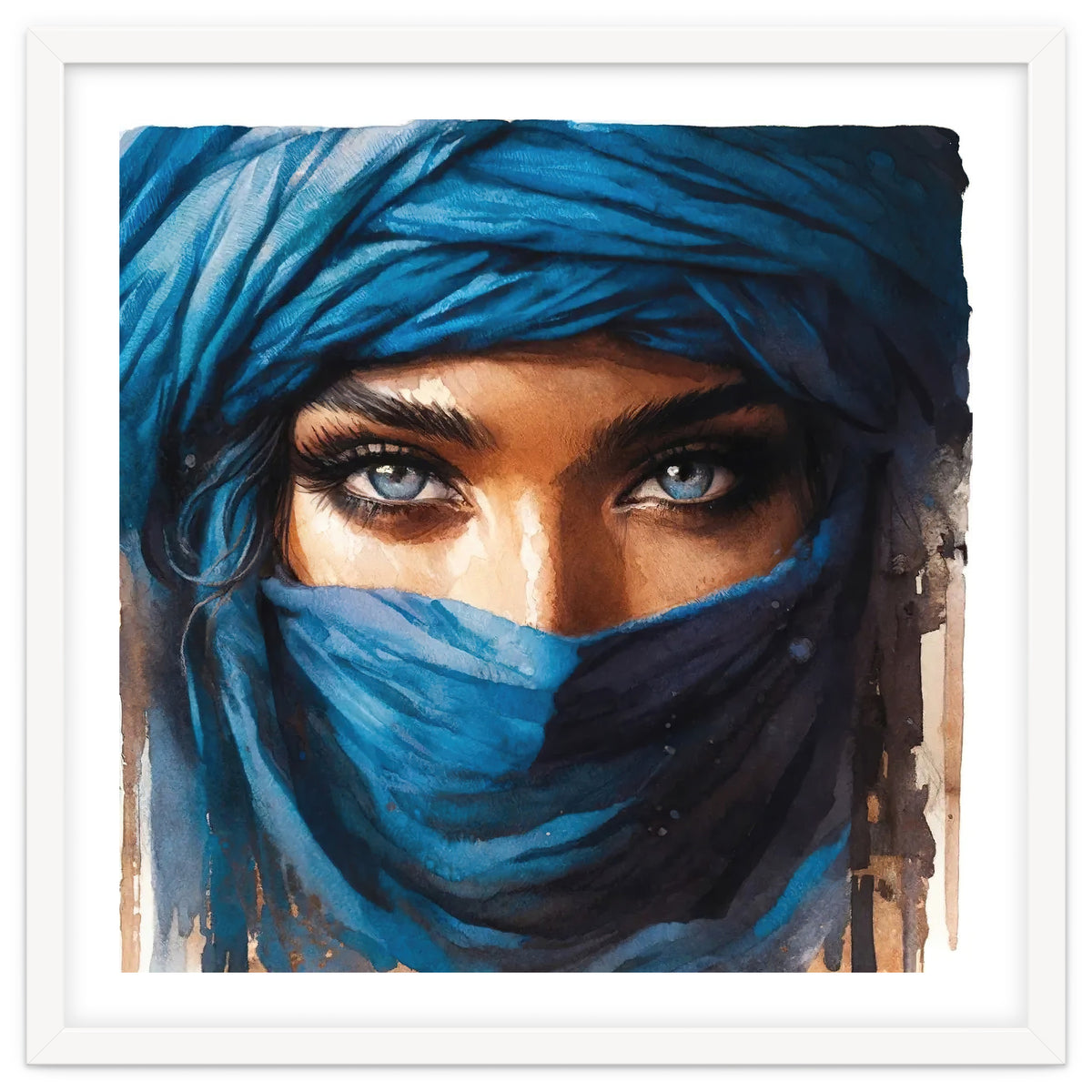 Blue Eyes Tuareg Woman Portrait