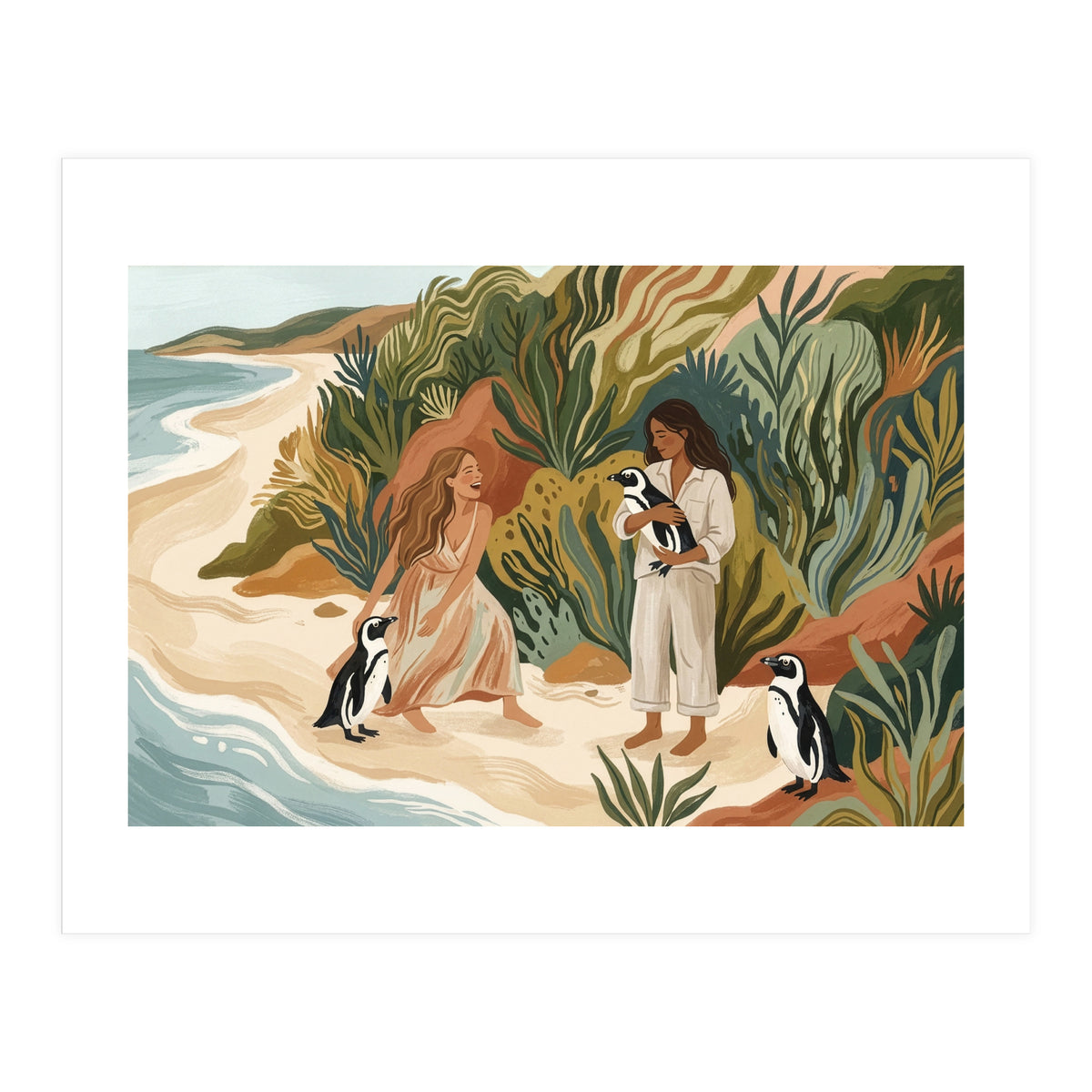 Penguin Friends By The Sea (Print Only)