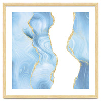 Blue & Gold Glitter Agate Texture 07