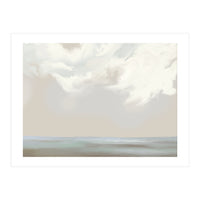 Abstract muted sea and clouds oil painting  (Print Only)